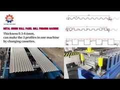 0.3-0.8mm 두께 스냅 잠금 지붕 벽 엽 롤 형성 기계 구멍